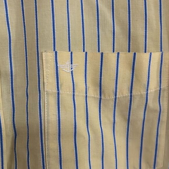 Men’s button up yellow and blue pin stripe - Picture 3 of 3